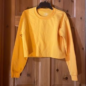 EUC Yellow cropped sweatshirt size Small